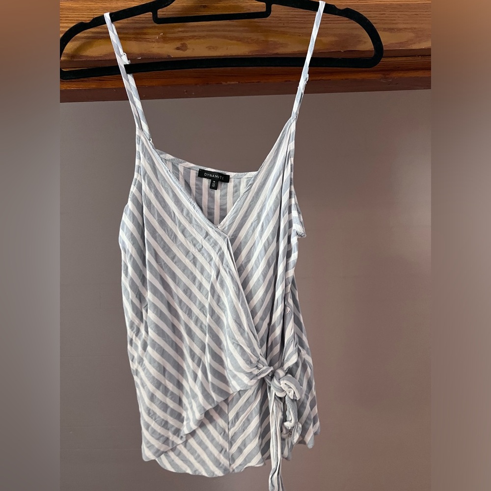 Blue and white cami